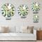 Designart 'Mixed Botanical Green Leaves Viii Farmhouse Wall Clock